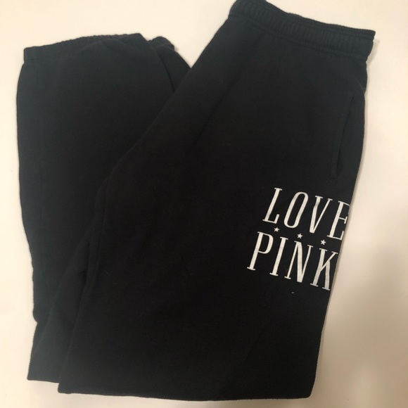 PINK Victoria's Secret Pants - Black Victoria’s Secret pink sweatpants small